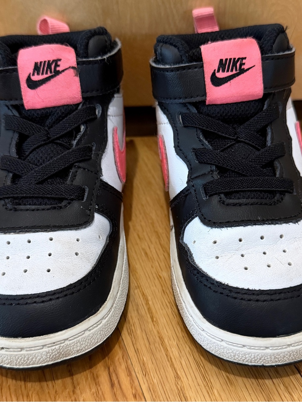 Nike 8T Black, White & Pink Mid-Top Sneakers